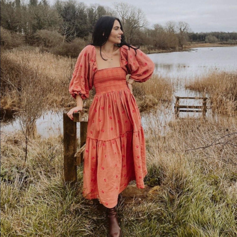 Free People Dahlia Embroidered Dress